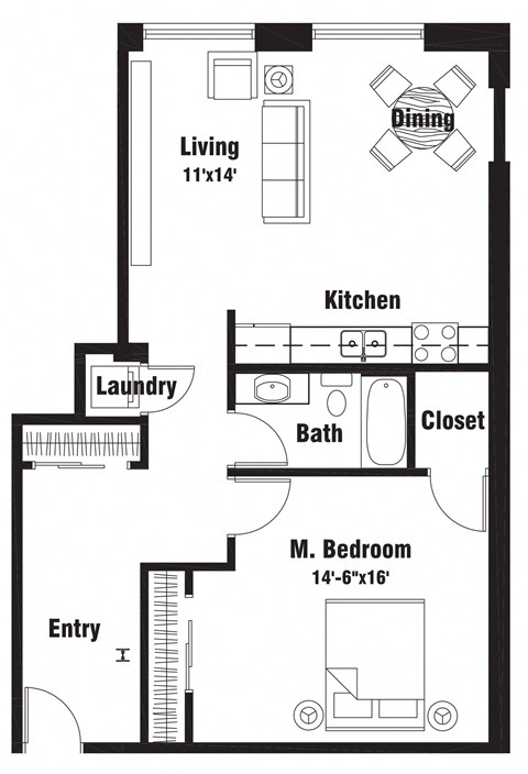 A7 Floor Plan at Riverpoint Lofts, Des Moines Iowa   